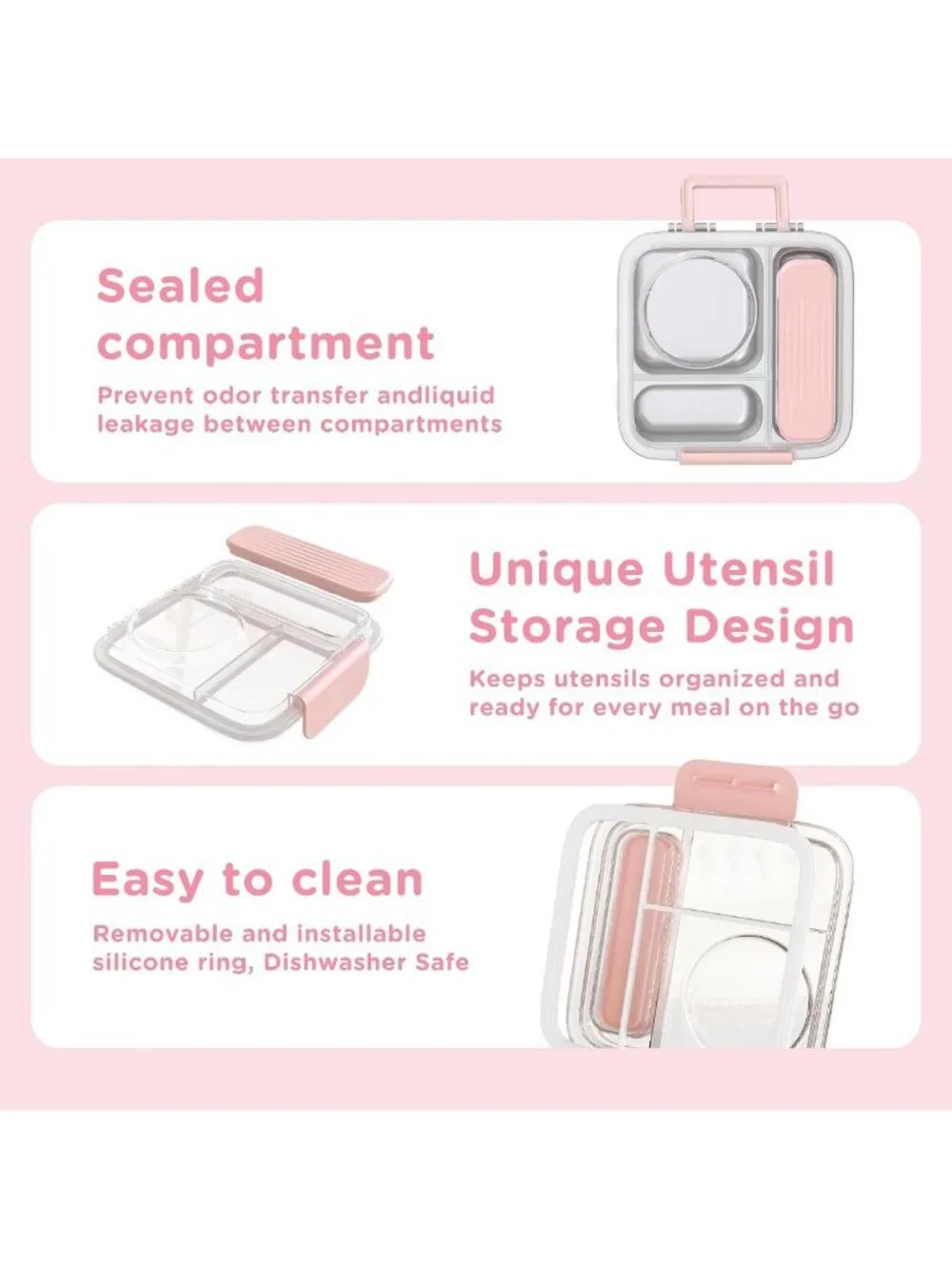 Insulated Stainless Steel Bento Box Set for Kids & Adults - 8oz Food Jar